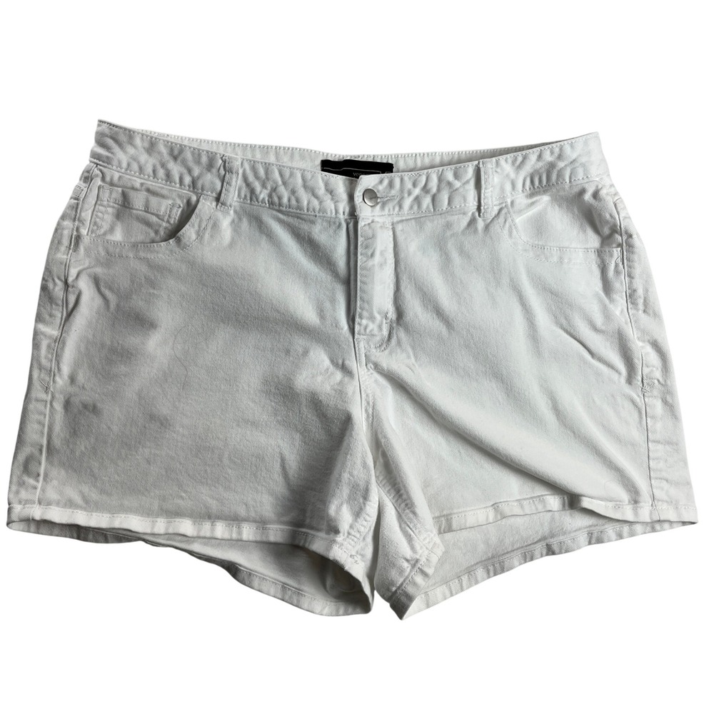 Venezia Womens Plus Size 20 White Denim Shorts Stretch Cotton 5-Pocket‎ Casual